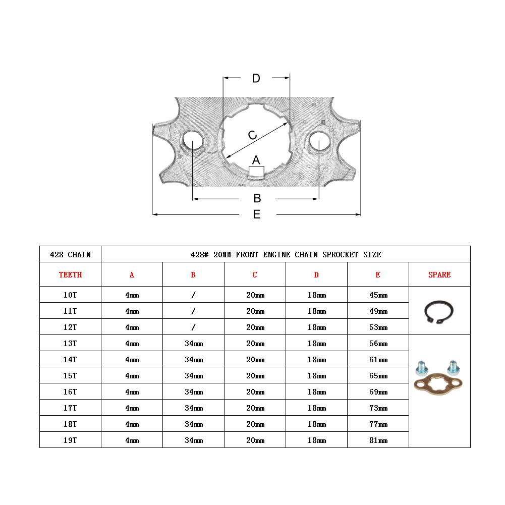 17 20mm 10T-19T Front Engine S - 428 Chain review and price