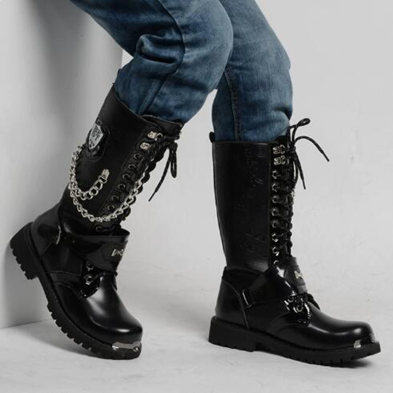 Men Fashion Motorcycle Boots M - Motorcycle Chain review and price
